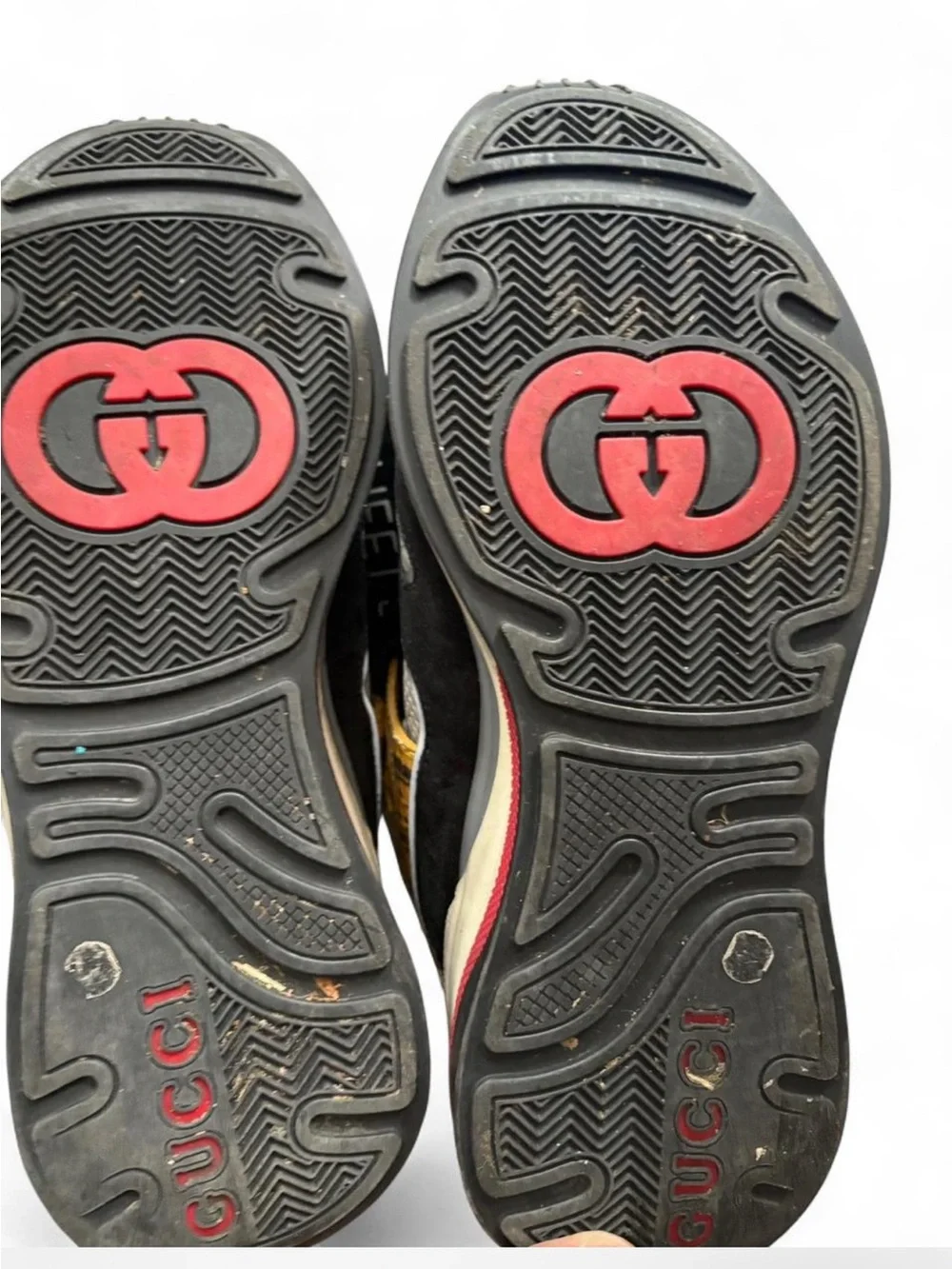 Gucci Men's Black, White & Yellow Low-Top Sneakers